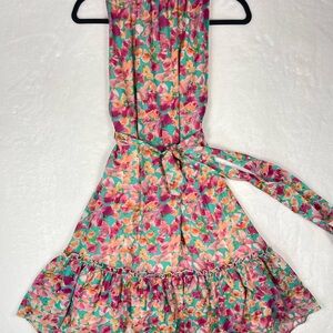 Gorgeous Floral Print Halter Top Dress
